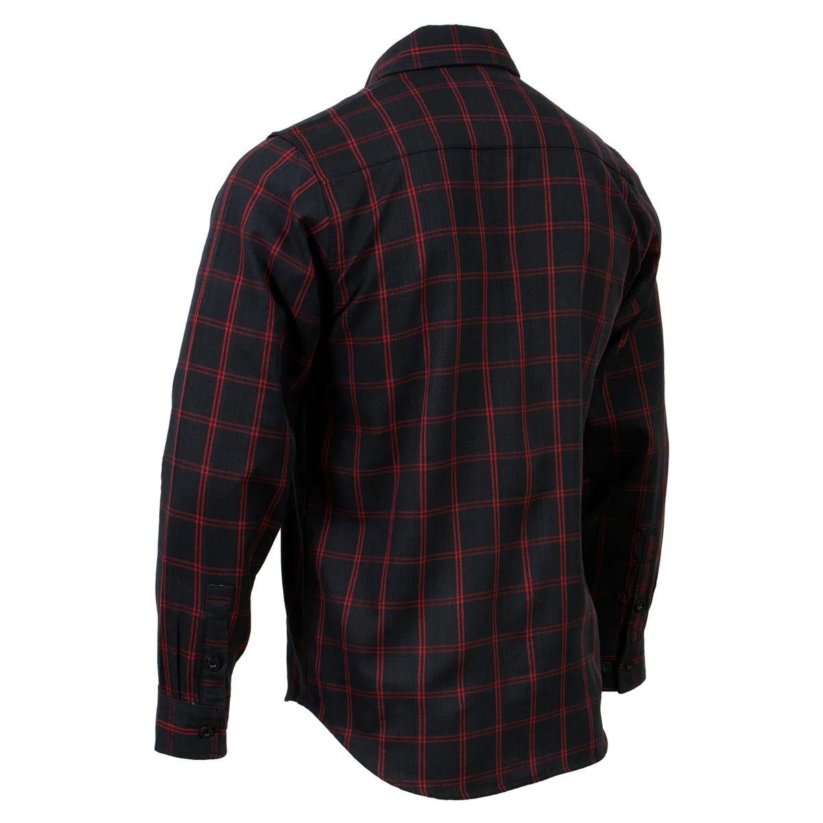 Men's Black and Red Long Sleeve Cotton Flannel Shirt