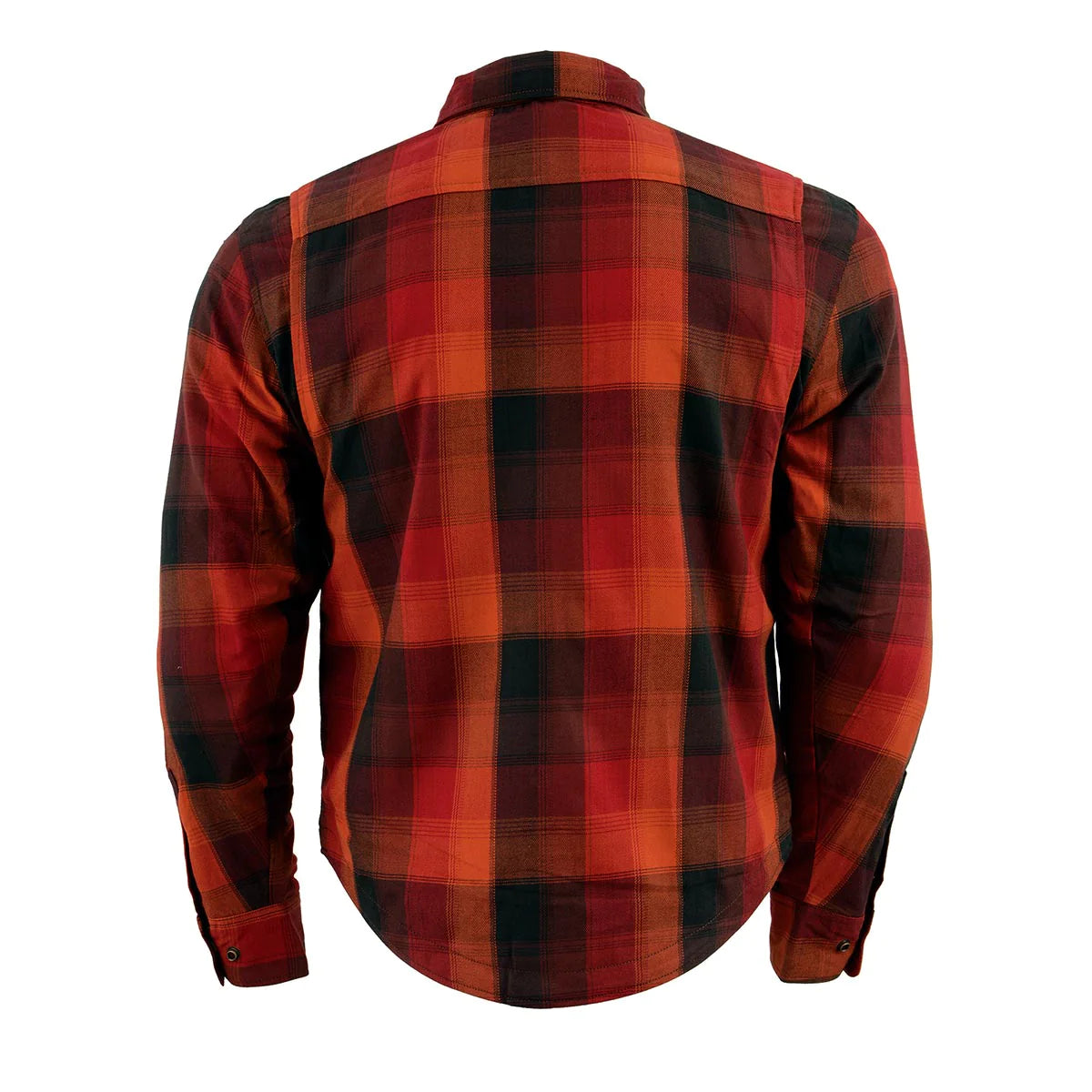 Men's Plaid Flannel Biker Shirt with CE Approved Armor - Reinforced w/ Aramid Fiber