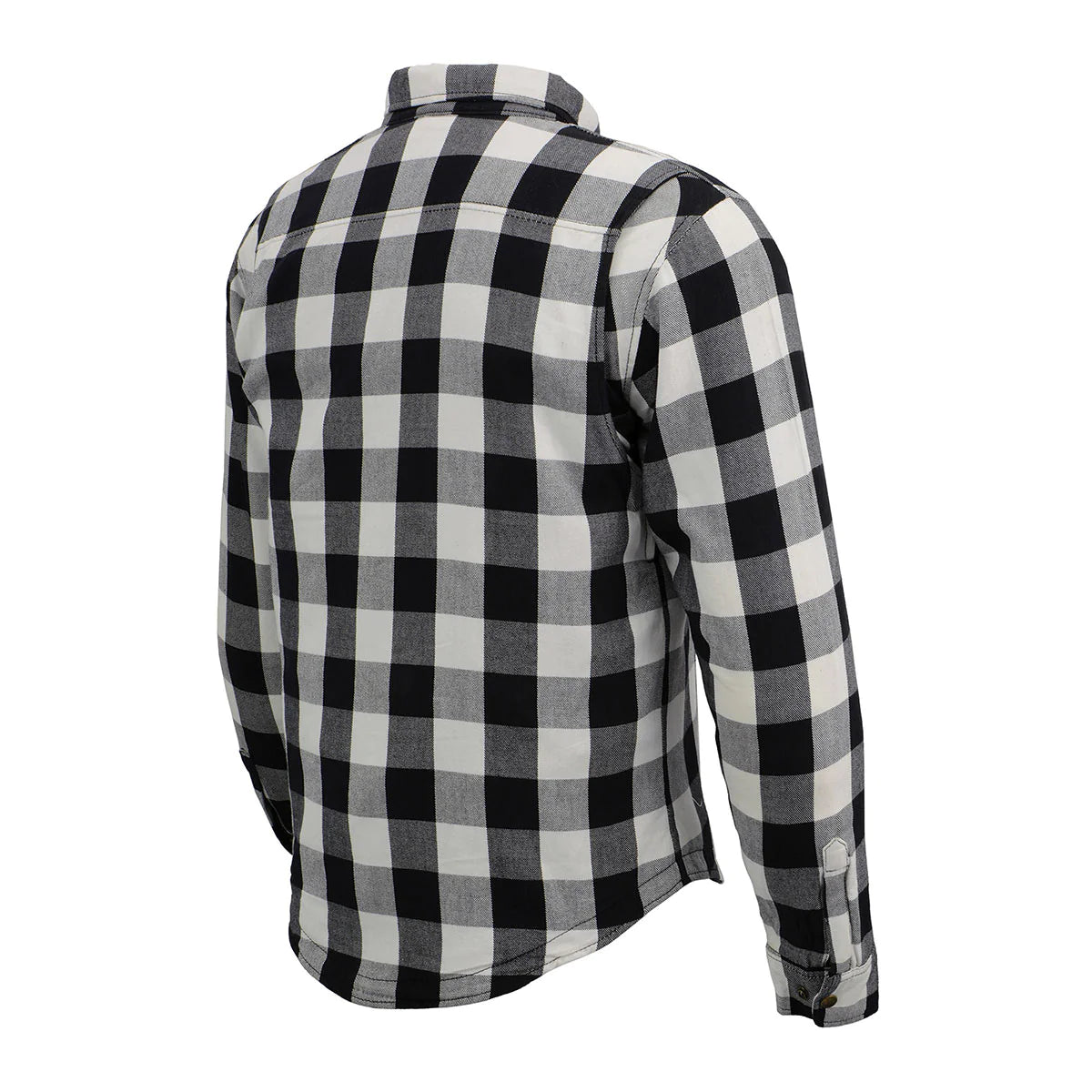 Men's Plaid Flannel Biker Shirt with CE Approved Armor - Reinforced w/ Aramid Fiber