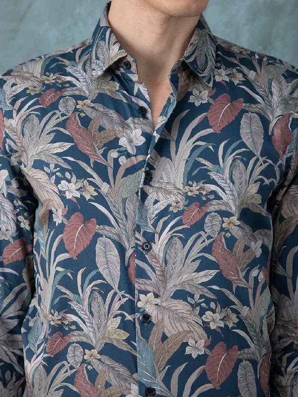 Navy Printed Shirt