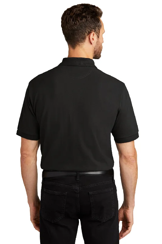 Port Authority Mens Shrink Resistant Short Sleeve Polo Shirt - Black