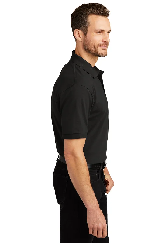 Port Authority Mens Shrink Resistant Short Sleeve Polo Shirt - Black