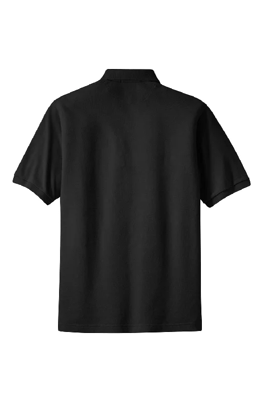 Port Authority Mens Shrink Resistant Short Sleeve Polo Shirt - Black