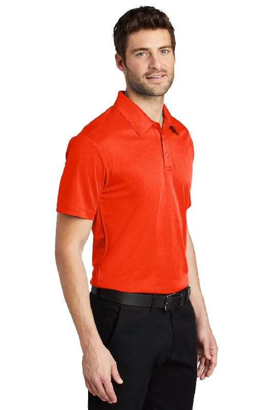 Port Authority Mens Silk Touch Performance Moisture Wicking Short Sleeve Polo Shirt - Neon Orange