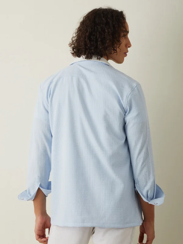 Sky Blue Plain Casual Shirt