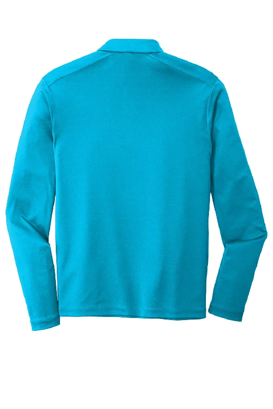 Sport-Tek Mens Moisture Wicking Long Sleeve Polo Shirt - Sapphire Blue