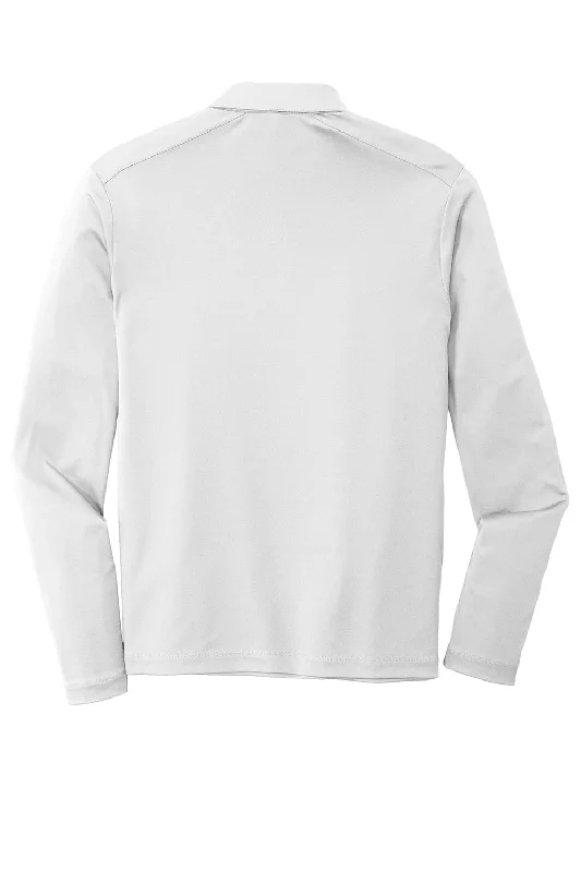 Sport-Tek Mens Moisture Wicking Long Sleeve Polo Shirt - White