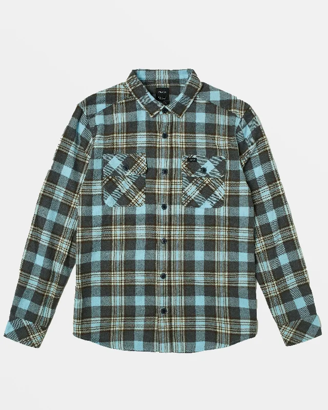 Boys That'll Work Flannel Long Sleeve Shirt - Charcoal