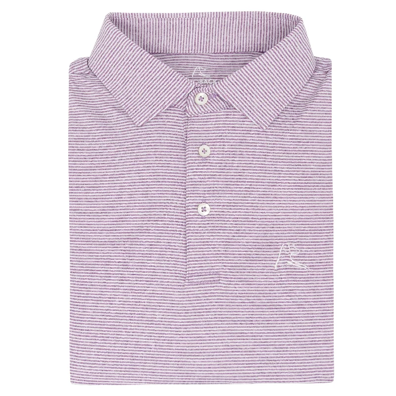 The Whaler Heather Stripe | Performance Polo | The Whaler Heather Stripe - Big Easy Lavender/White