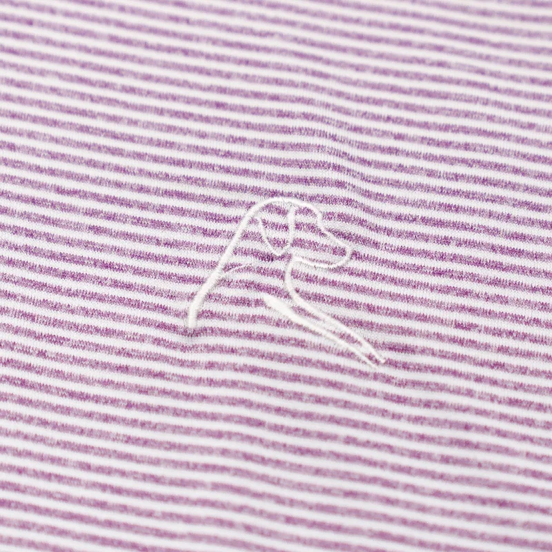 The Whaler Heather Stripe | Performance Polo | The Whaler Heather Stripe - Big Easy Lavender/White