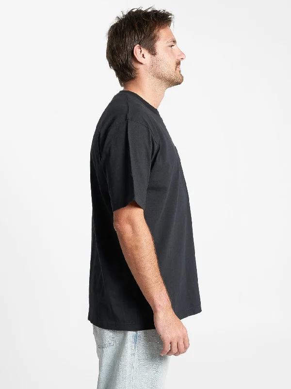 Allpress X Thrills Great Minds Drink Alike Oversize Pocket Tee - Black