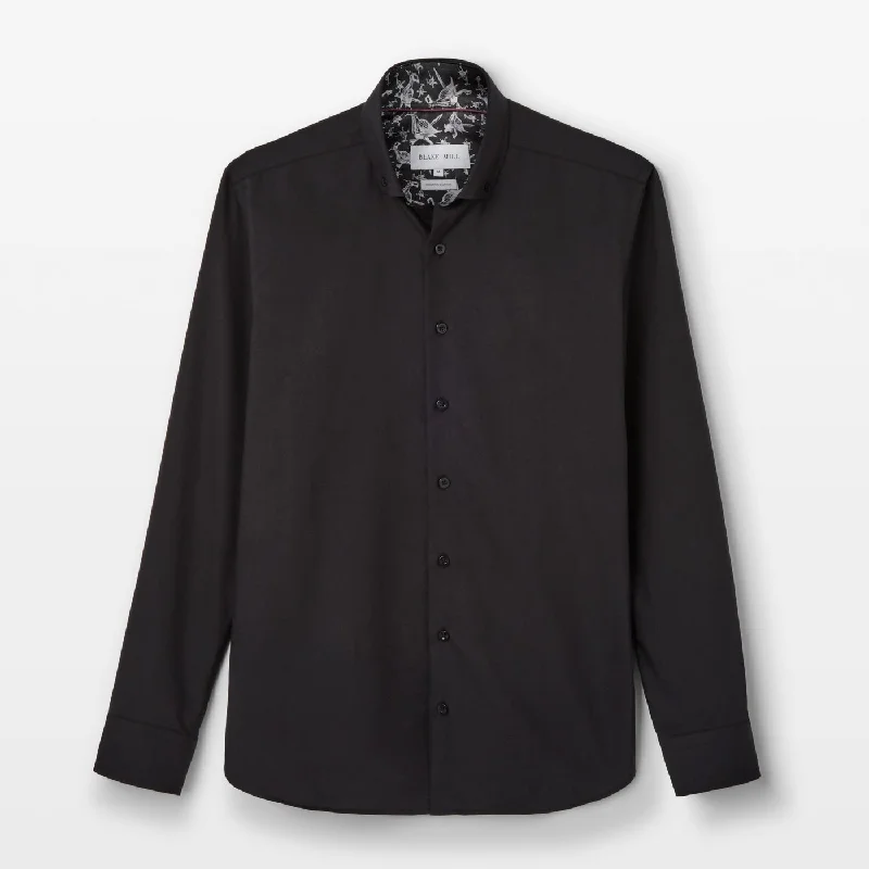 Black Oxford with Counting Ducks Accents Button-Down Shirt