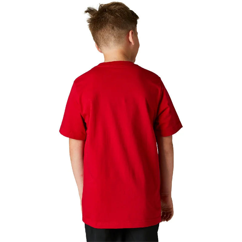 Fox Racing  Boys Flame Red Legacy Basic Tee T-Shirt Crew Neck Short Sleeve Cotton