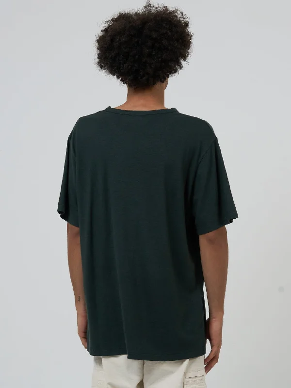 Hemp Thrills Embro LIghtweight Merch Fit Tee - Deep Emerald