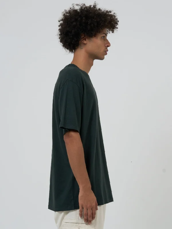 Hemp Thrills Embro LIghtweight Merch Fit Tee - Deep Emerald