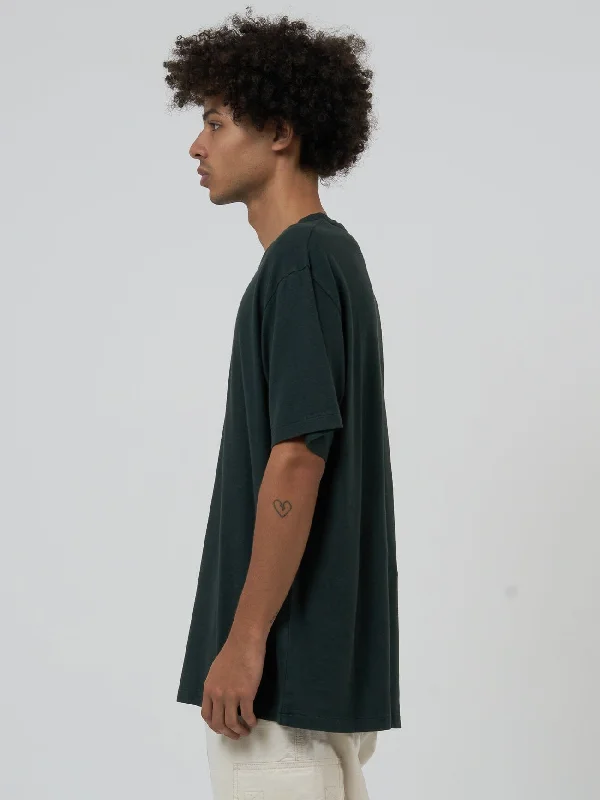 Hemp Thrills Embro LIghtweight Merch Fit Tee - Deep Emerald