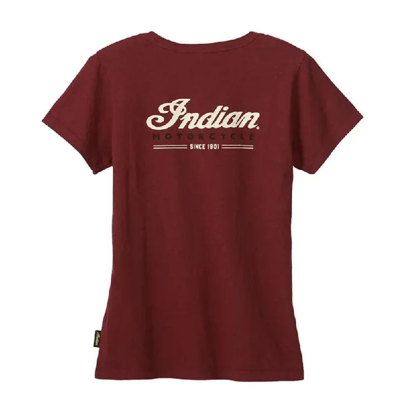 Indian Motorcycle  Womens Motorcycle T-Shirt Tee Soft Lightweight Comfortable Red