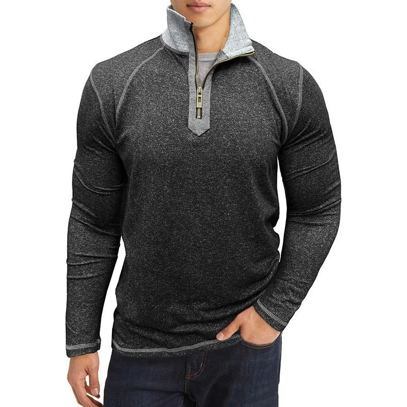 Men's Zipper Neck Raglan Sleeve Long Sleeve Sweatshirt 64723020Y