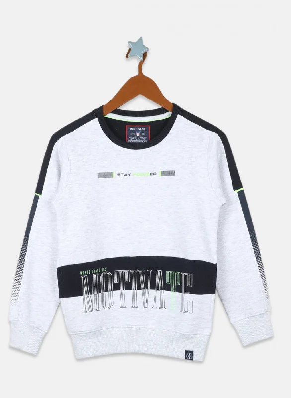 Boys Off White Printed Sweatshirt