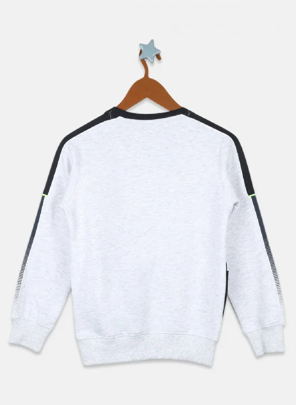 Boys Off White Printed Sweatshirt