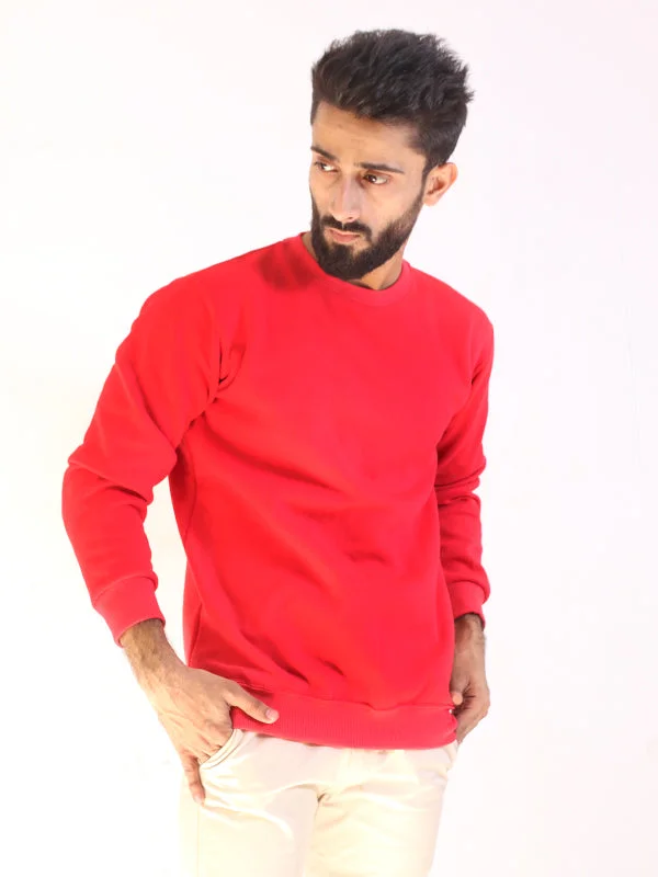 MSS02 Men's Plain Sweatshirt Red