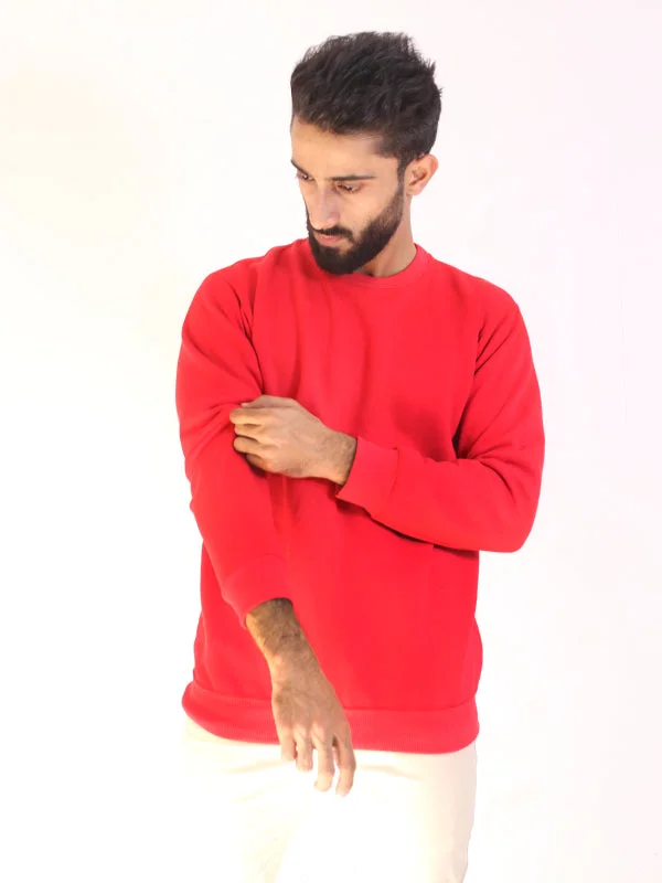 MSS02 Men's Plain Sweatshirt Red