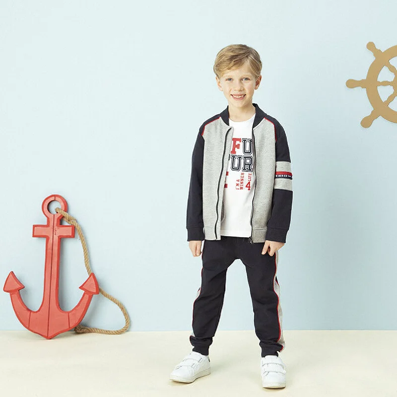 OR - Kids 'Grey' With Contrasting Bands Fleece Zipper OR652