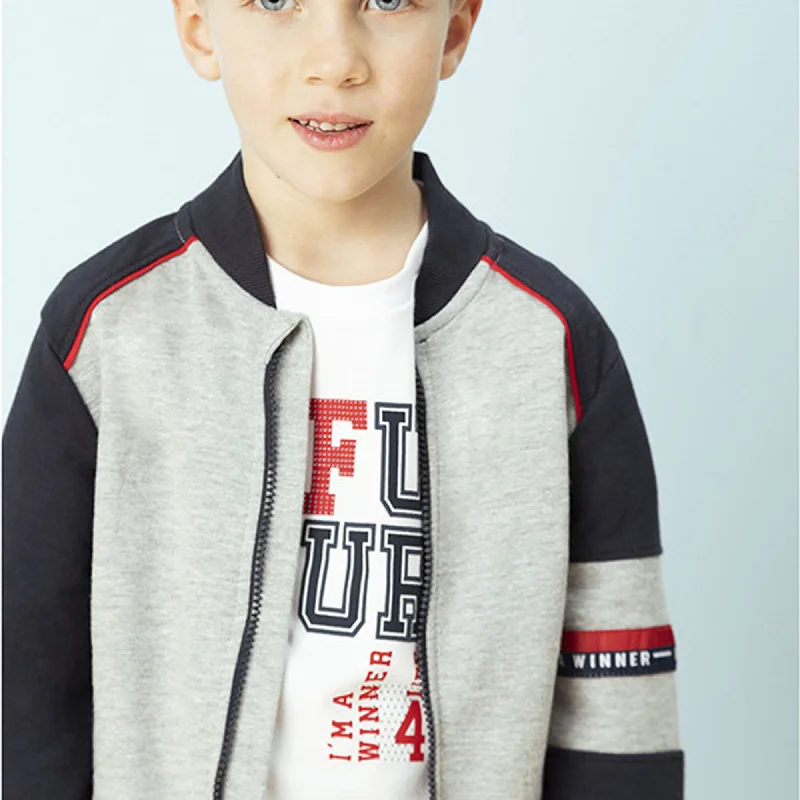 OR - Kids 'Grey' With Contrasting Bands Fleece Zipper OR652