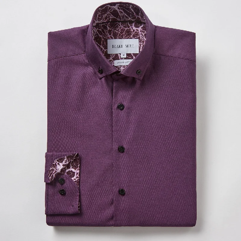 Purple Oxford with Mind Maps Accents Button-Down Shirt