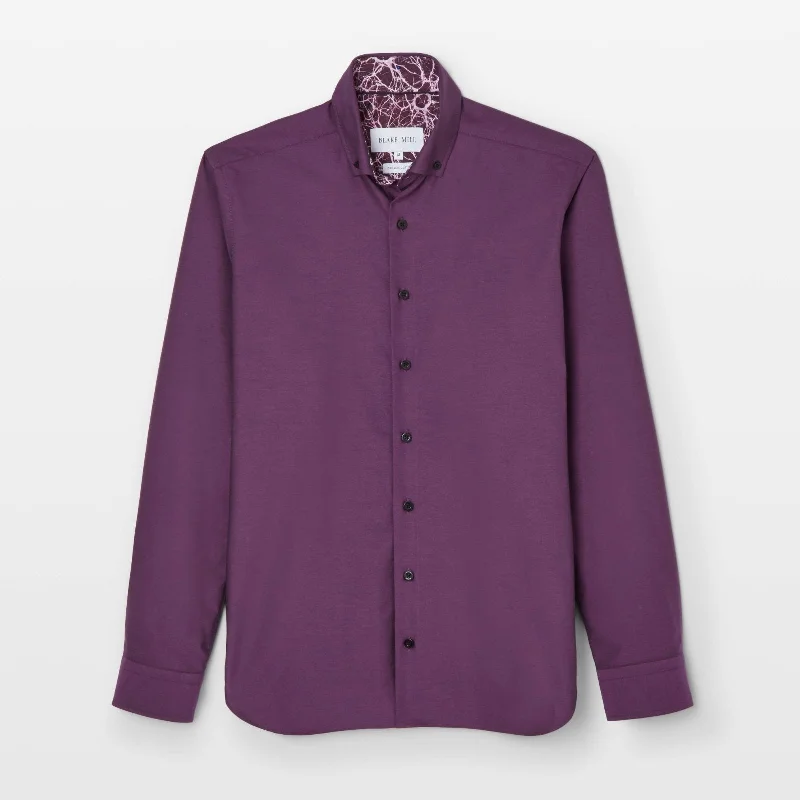 Purple Oxford with Mind Maps Accents Button-Down Shirt