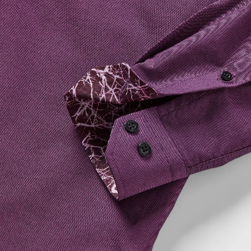 Purple Oxford with Mind Maps Accents Button-Down Shirt