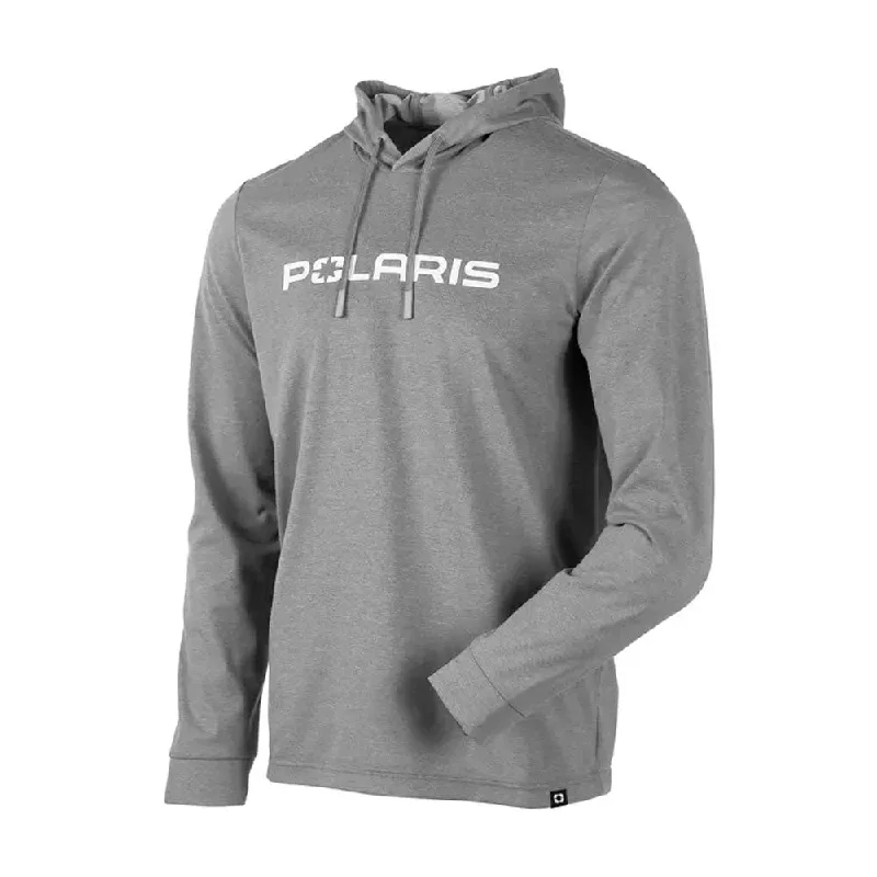 Polaris  Mens UPF Hoodie Tee Lightweight Comfortable Soft Breathable Blend Grey