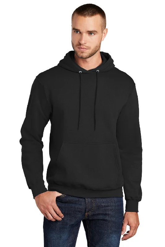 Port & Company Mens Core Pill Resistant Fleece Hooded Sweatshirt Hoodie - Jet Black