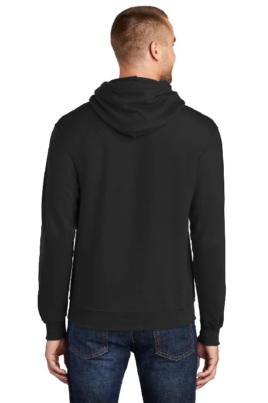 Port & Company Mens Core Pill Resistant Fleece Hooded Sweatshirt Hoodie - Jet Black