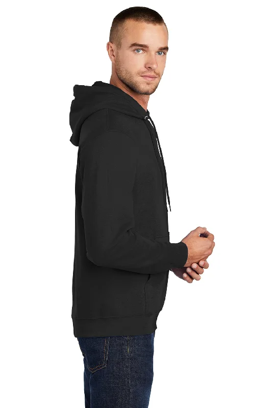 Port & Company Mens Core Pill Resistant Fleece Hooded Sweatshirt Hoodie - Jet Black