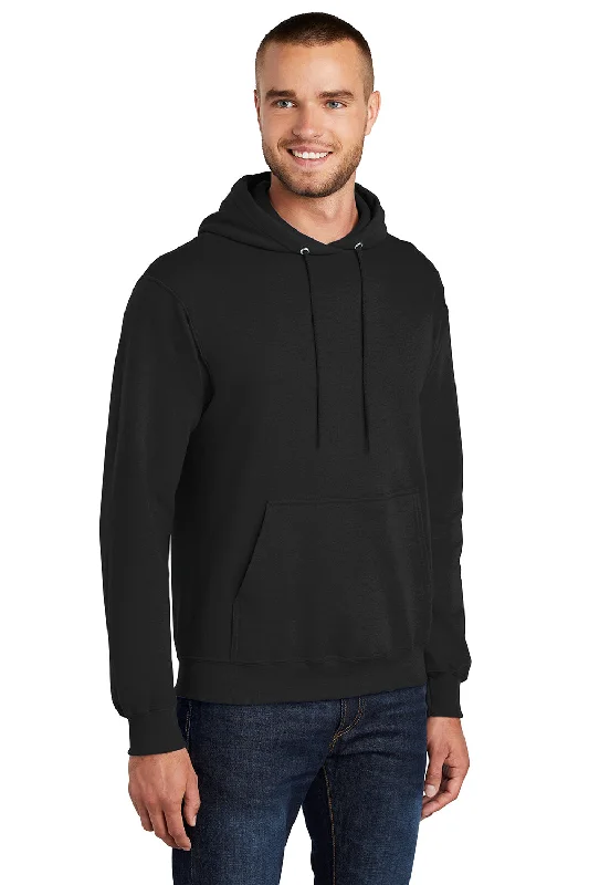 Port & Company Mens Core Pill Resistant Fleece Hooded Sweatshirt Hoodie - Jet Black