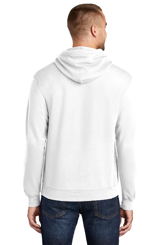 Port & Company Mens Core Pill Resistant Fleece Hooded Sweatshirt Hoodie - White