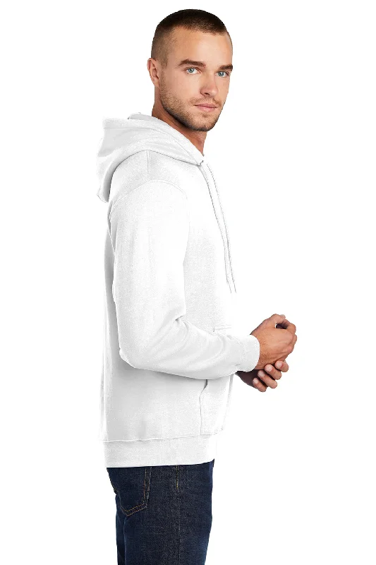 Port & Company Mens Core Pill Resistant Fleece Hooded Sweatshirt Hoodie - White