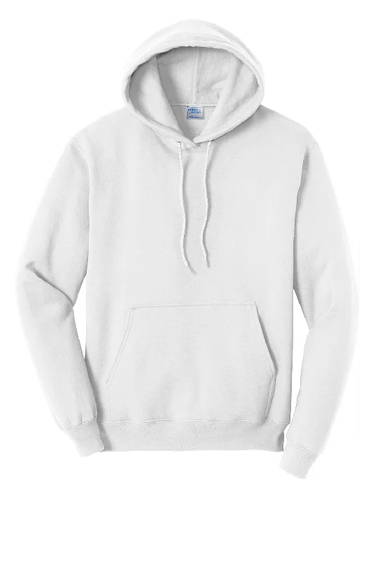 Port & Company Mens Core Pill Resistant Fleece Hooded Sweatshirt Hoodie - White