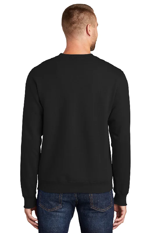 Port & Company Mens Essential Pill Resistant Fleece Crewneck Sweatshirt - Jet Black