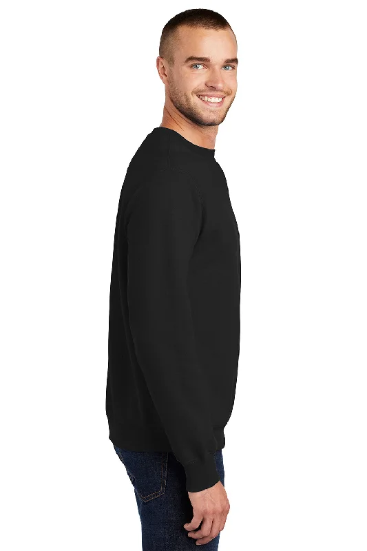 Port & Company Mens Essential Pill Resistant Fleece Crewneck Sweatshirt - Jet Black