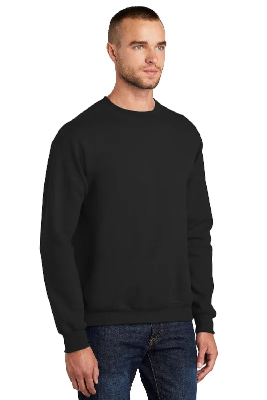 Port & Company Mens Essential Pill Resistant Fleece Crewneck Sweatshirt - Jet Black