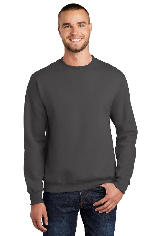 Port & Company Mens Essential Pill Resistant Fleece Crewneck Sweatshirt - Charcoal Grey