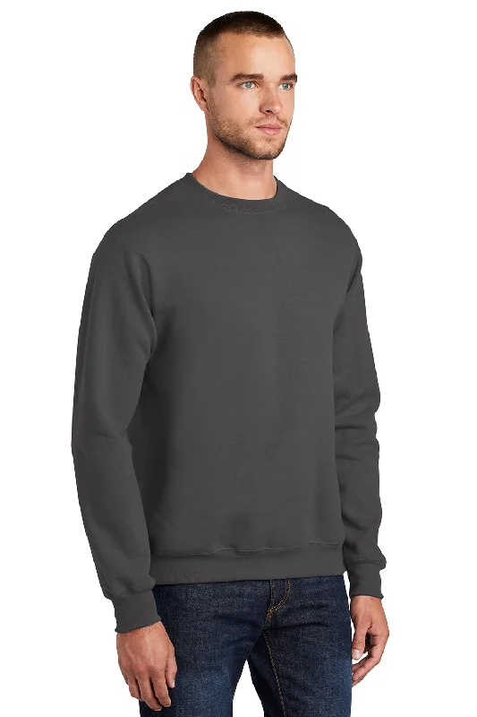 Port & Company Mens Essential Pill Resistant Fleece Crewneck Sweatshirt - Charcoal Grey