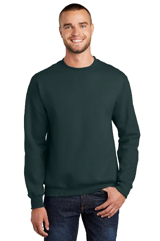 Port & Company Mens Essential Pill Resistant Fleece Crewneck Sweatshirt - Dark Green