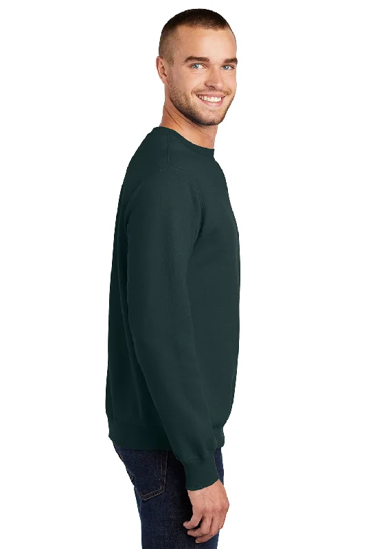 Port & Company Mens Essential Pill Resistant Fleece Crewneck Sweatshirt - Dark Green