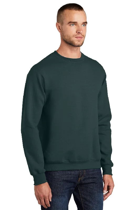 Port & Company Mens Essential Pill Resistant Fleece Crewneck Sweatshirt - Dark Green