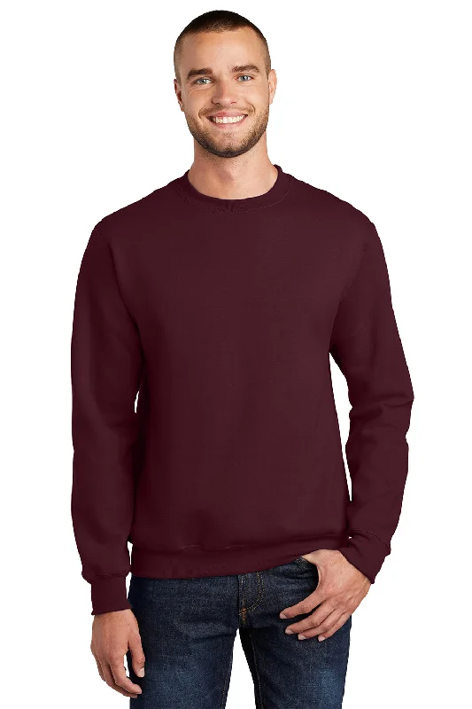 Port & Company Mens Essential Pill Resistant Fleece Crewneck Sweatshirt - Maroon