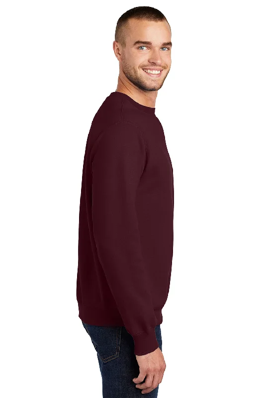 Port & Company Mens Essential Pill Resistant Fleece Crewneck Sweatshirt - Maroon