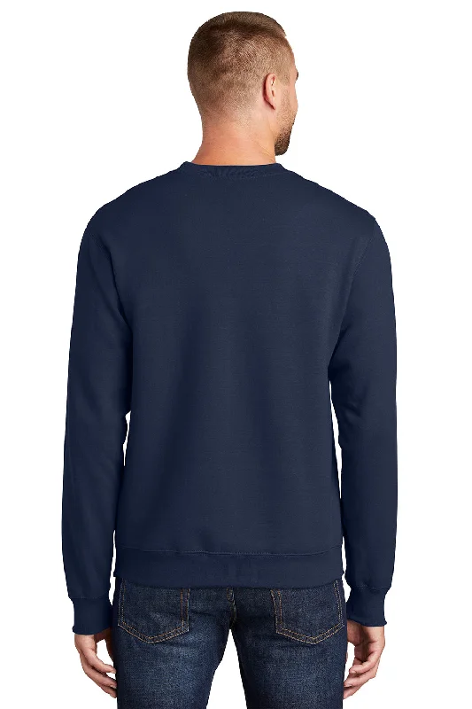 Port & Company Mens Essential Pill Resistant Fleece Crewneck Sweatshirt - Navy Blue